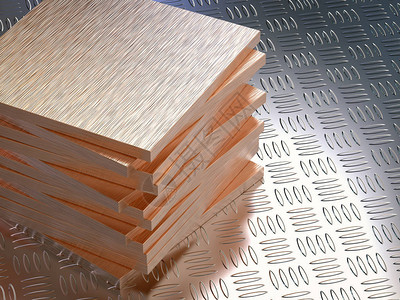 铜板金属板的3d渲染堆栈设计图片