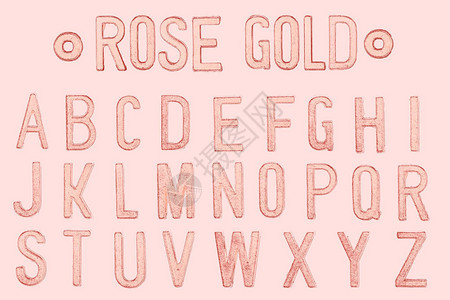 清仓金色艺术字玫瑰金信或金色粉红彩色复首样式字体脸孔或字背景