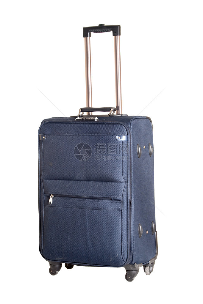 蓝色手提箱用白色背图片