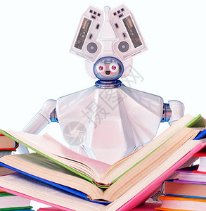 带书的机器人老师白塑料Ai机器人装置为被隔图片