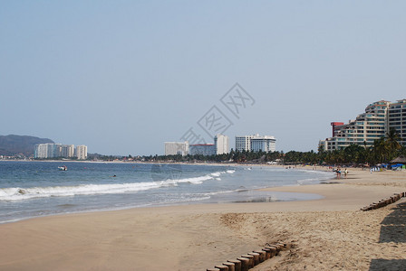 墨西哥海滩与旅馆风景图片