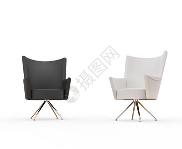 现代扶手椅黑色和白色图片