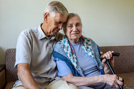 老年夫妇老人他的妻子共同生活超过50年的配偶理念图片