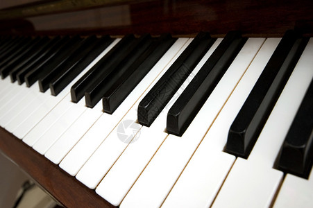 透视中的白色和黑色钢琴键图片