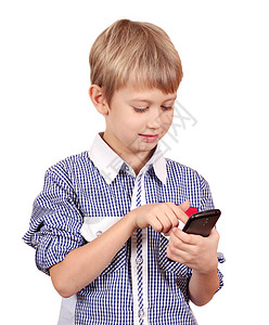 男孩玩智能手机图片