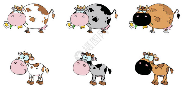 卡通字符牛和的图片