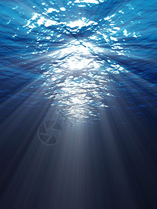 低于阳光透过水面照耀的水下场景设计图片