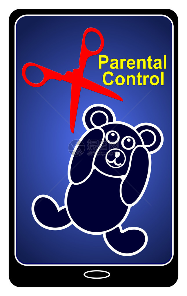 保护使用手机的儿童的重要概念标志图片