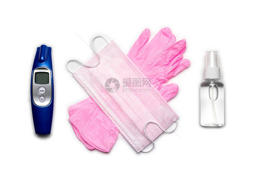 防护面罩消毒剂凝胶实验室手套电子温度计图片