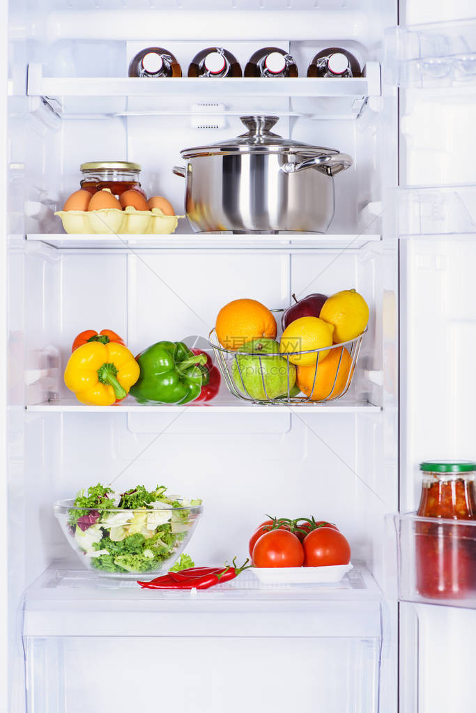水果蔬菜和冰箱图片
