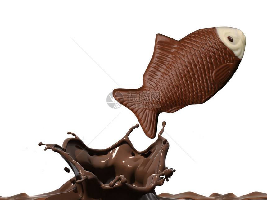 巧克力鱼正从巧克图片