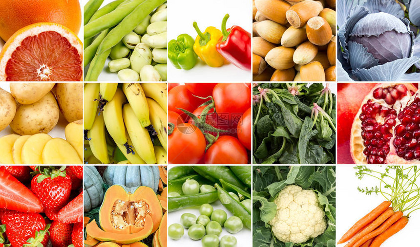 水果和蔬菜拼贴图片