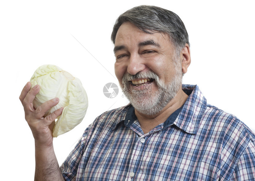 吃白菜的男人图片