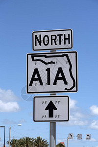 美国佛罗里达州可海滩北A1A背景图片