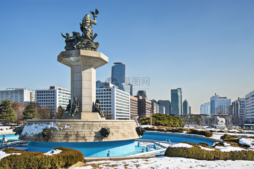 从国会大厦看韩国首尔城市景观图片