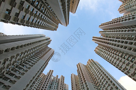 非常拥挤的香港屋苑图片
