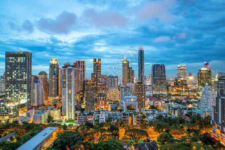 泰国商业区曼谷夜景台图片