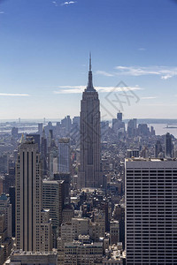 美国纽约现代城市的风景空中观图片
