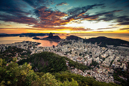 日落时里约热内卢背景图片
