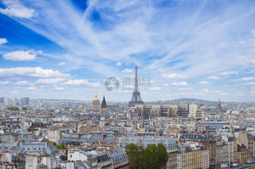巴黎市的天际线法国上图片