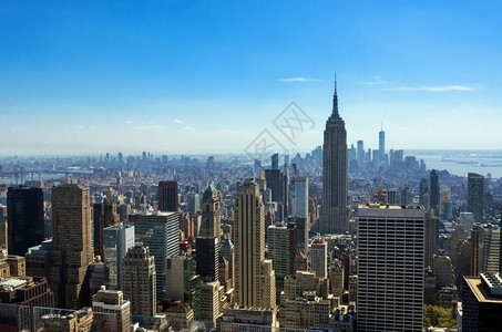 纽约市从上往下的天际空中最高视图图片