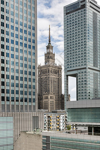 具有现代建筑结构的文化宫建设波兰华沙图片