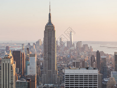 时分的纽约曼哈顿鸟瞰图图片