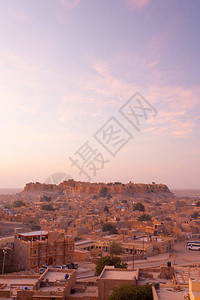 印度拉贾斯坦邦城市风景和Jaisalmer堡图片