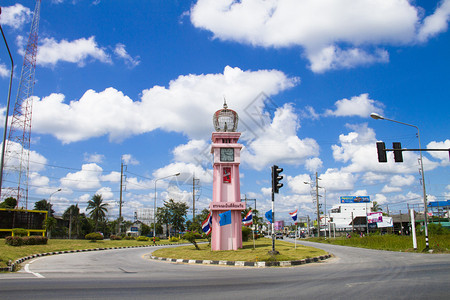 长安区时钟塔环绕着宋克拉省的背景