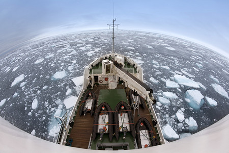 北极高地北纬78度斯匹茨贝根斯瓦尔巴德群岛海岸外海冰图片