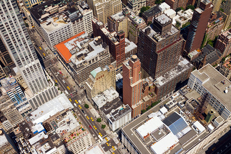 纽约市中心街鸟瞰图图片