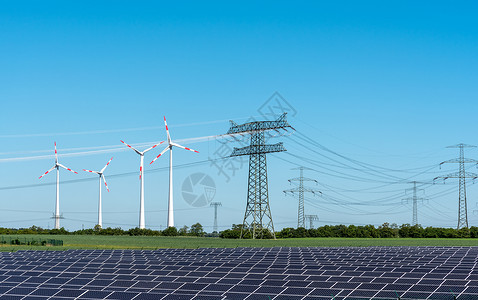 德国看到的太阳能电池板风能和电力图片