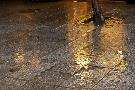 雨中的铺路图案图片