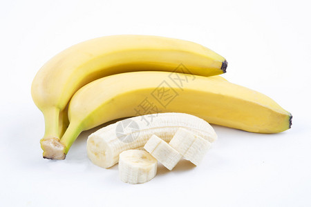 成熟的香蕉和白色图片