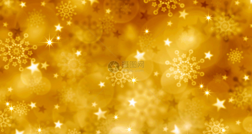金色圣诞背景圣诞灯的抽象图片