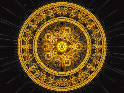 暗示分形曼荼罗计算机生成的抽象图像神圣几何深奥或神秘的概念不寻常的花背景图片