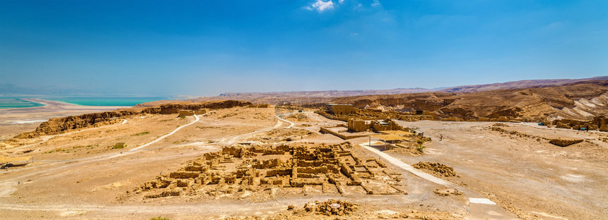 Masada堡垒全景以图片