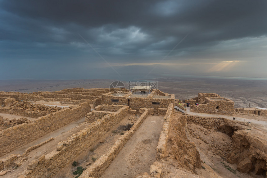 马萨达堡垒犹太沙漠希图片