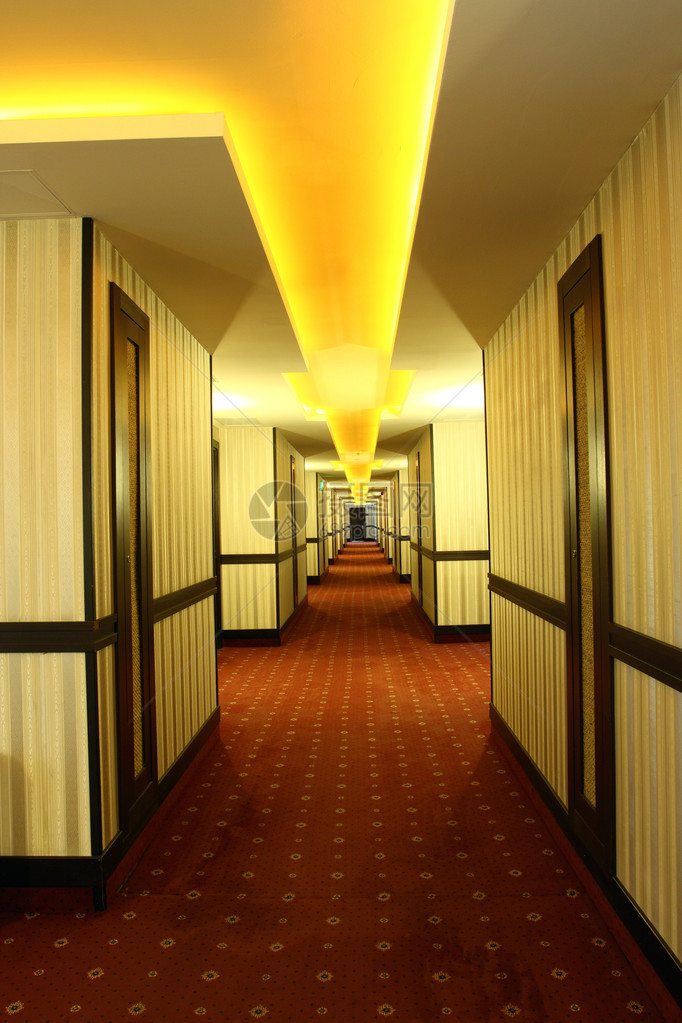 空荡的酒店走廊景观图片