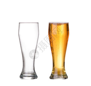 吉尼斯啤酒杯在白色背景上隔离的满空的插画