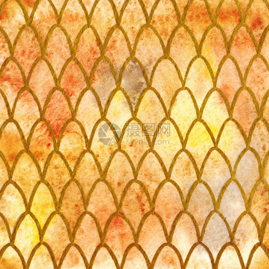 龙皮鳞片黄色橙金图案纹理背景图片