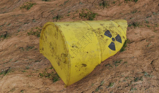 核废物的放射桶背景图片