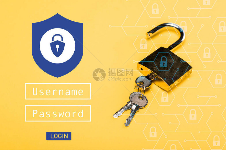 使用户名密码和在黄色上登录字图片