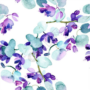 花束卉植物花水彩背景插图集水彩画时尚水彩画孤立无缝背景图案织物图片