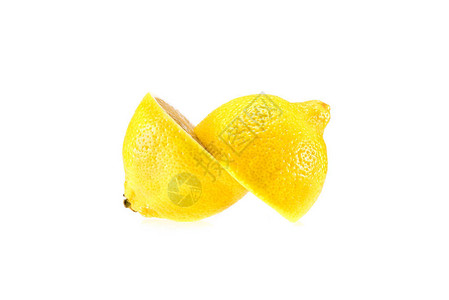 黄色半柠檬白色隔离图片