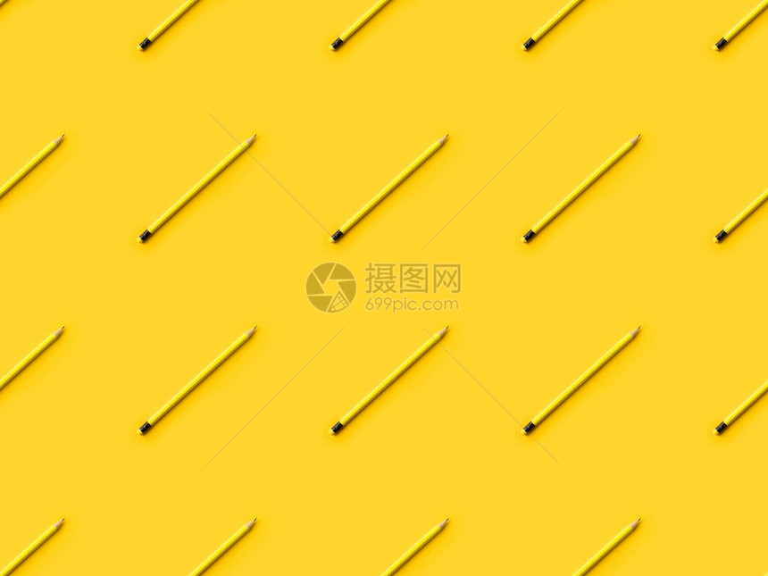 一组四色铅笔用黄色图片