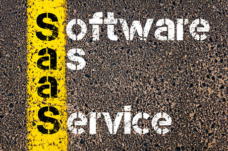 商业缩写SaaS作为软件即服务背景