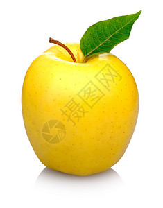 孤立在白色背景上的黄色苹果背景图片