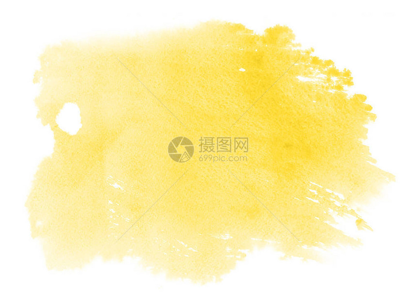 抽象黄色手绘水彩污渍背景图片
