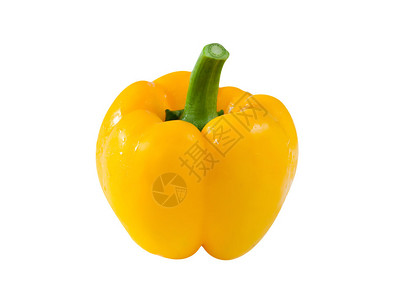 在白色背景的黄色甜椒图片